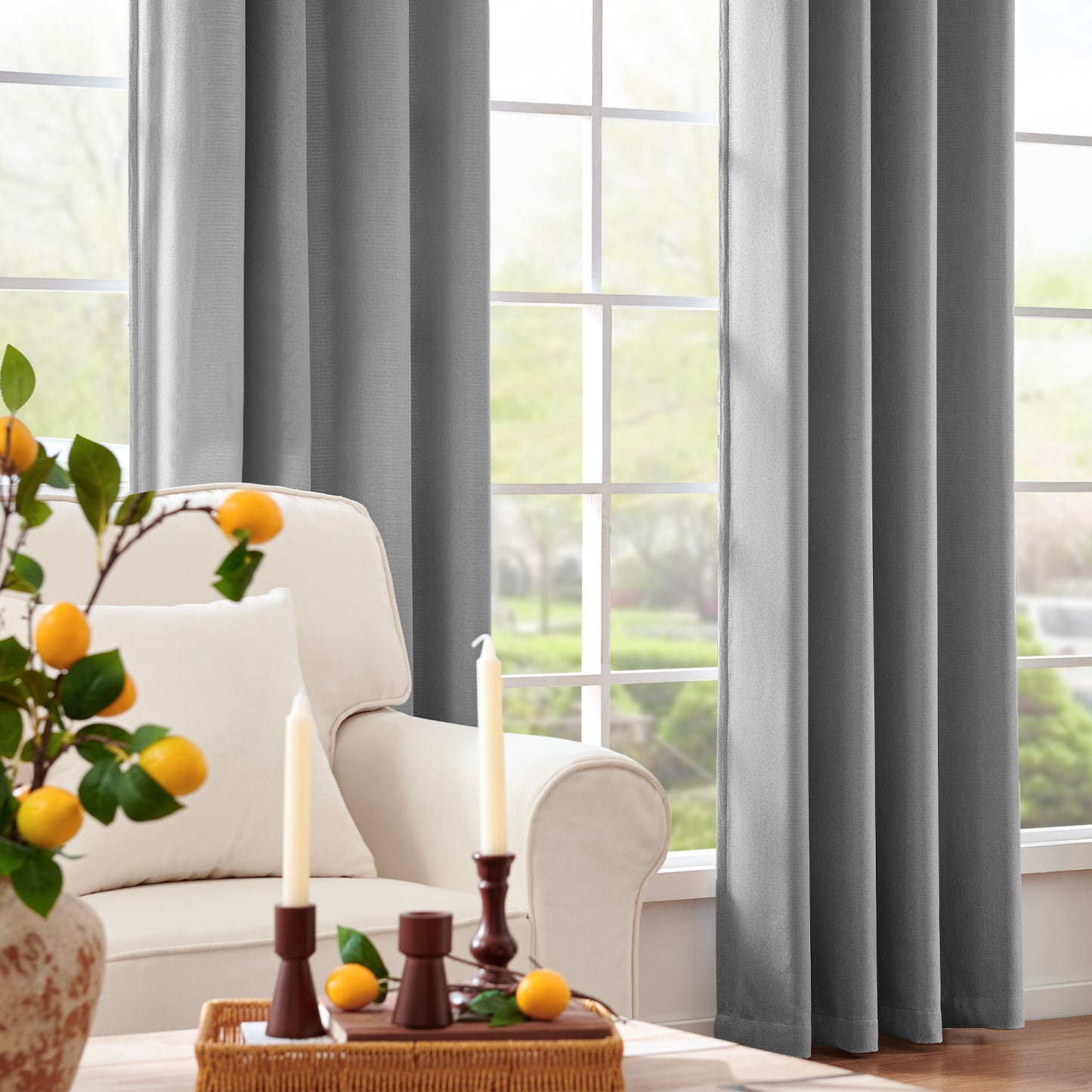 CURTAINKING Linen Texture Curtains Drapes Bedroom Living Room Thermal Insulated Window Treatment Grommet Top 2 Panels