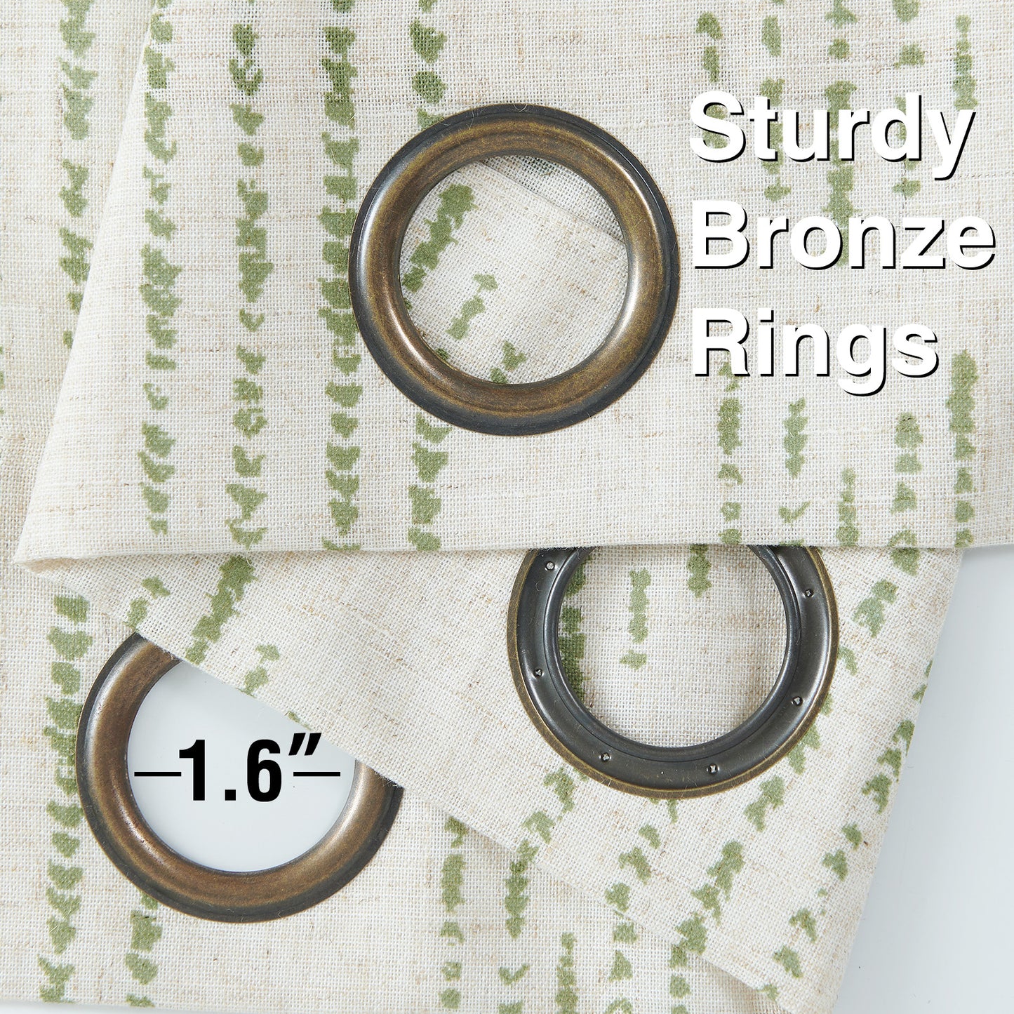 Curtainking Linen Blend Curtains Light Filtering Geometric Striped Boho Farmhouse Grommet Curtains for Living Room Pack of 2