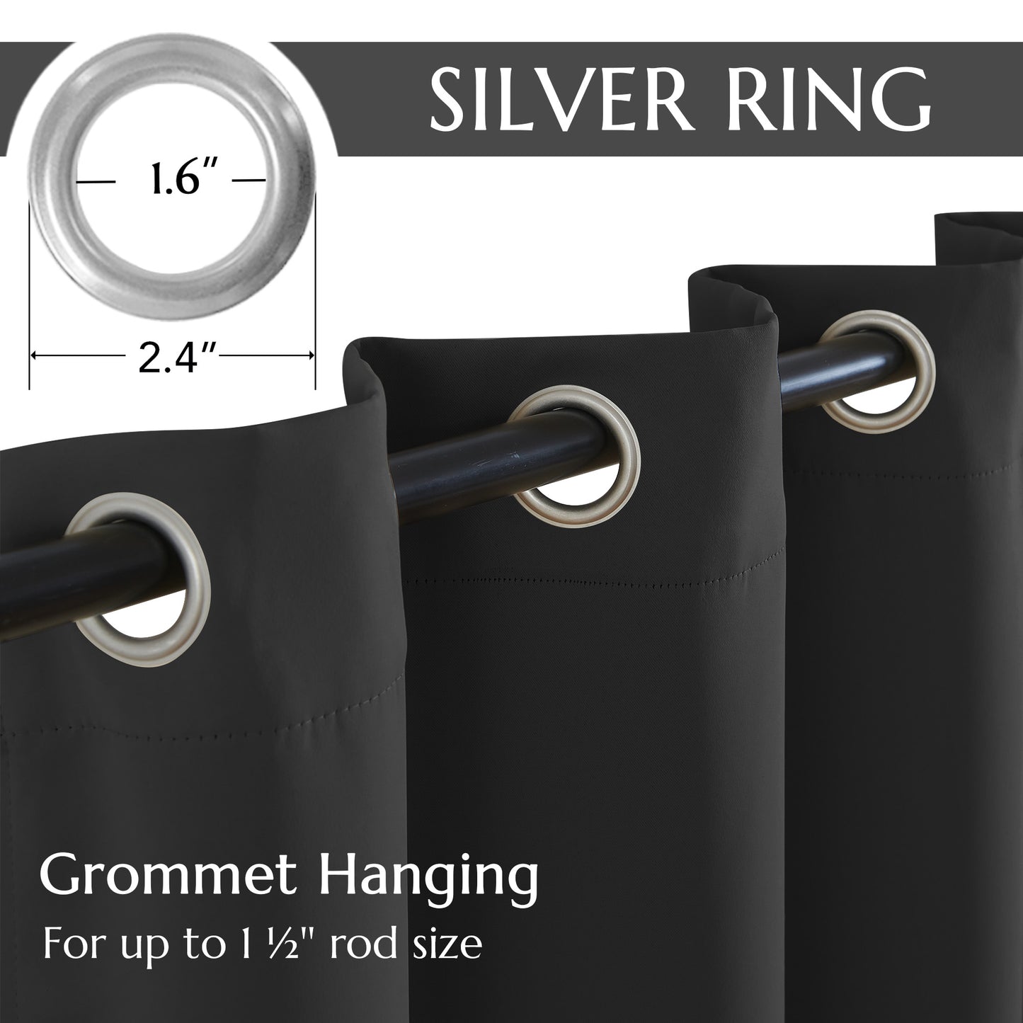 Curtainking Black out Curtain and Drapes Thermal Insulated Grommet Curtains for Living Room 2 Panels