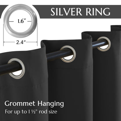 Curtainking Black out Curtain and Drapes Thermal Insulated Grommet Curtains for Living Room 2 Panels