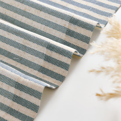 CURTAINKING Kitchen Valance Stripe Pattern Farmhouse Window Valance Linen Window Treatment for Bathroom Rod Pocket 1 Panel