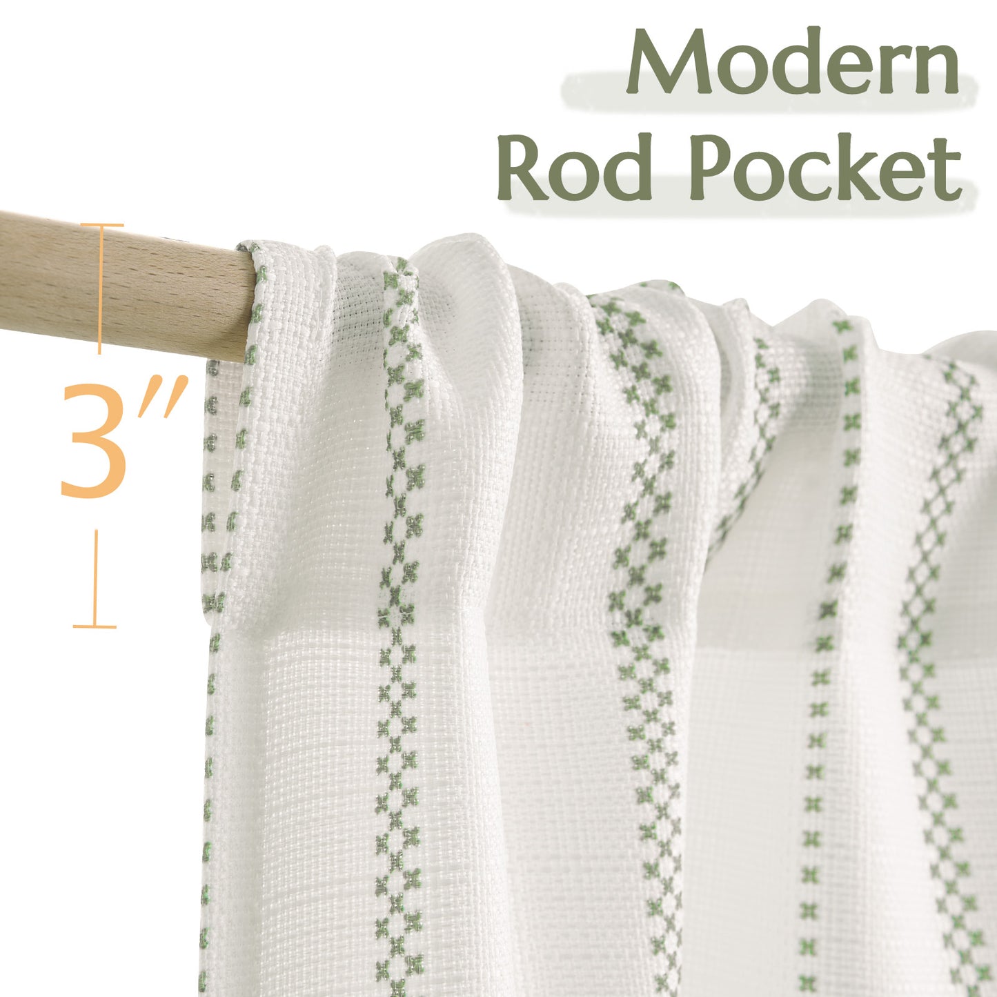 Curtainking Cafe Curtains Small Window Curtains Light Filtering Curtains 2 Panels of Boho Striped Kitchen Curtains for Half Windows