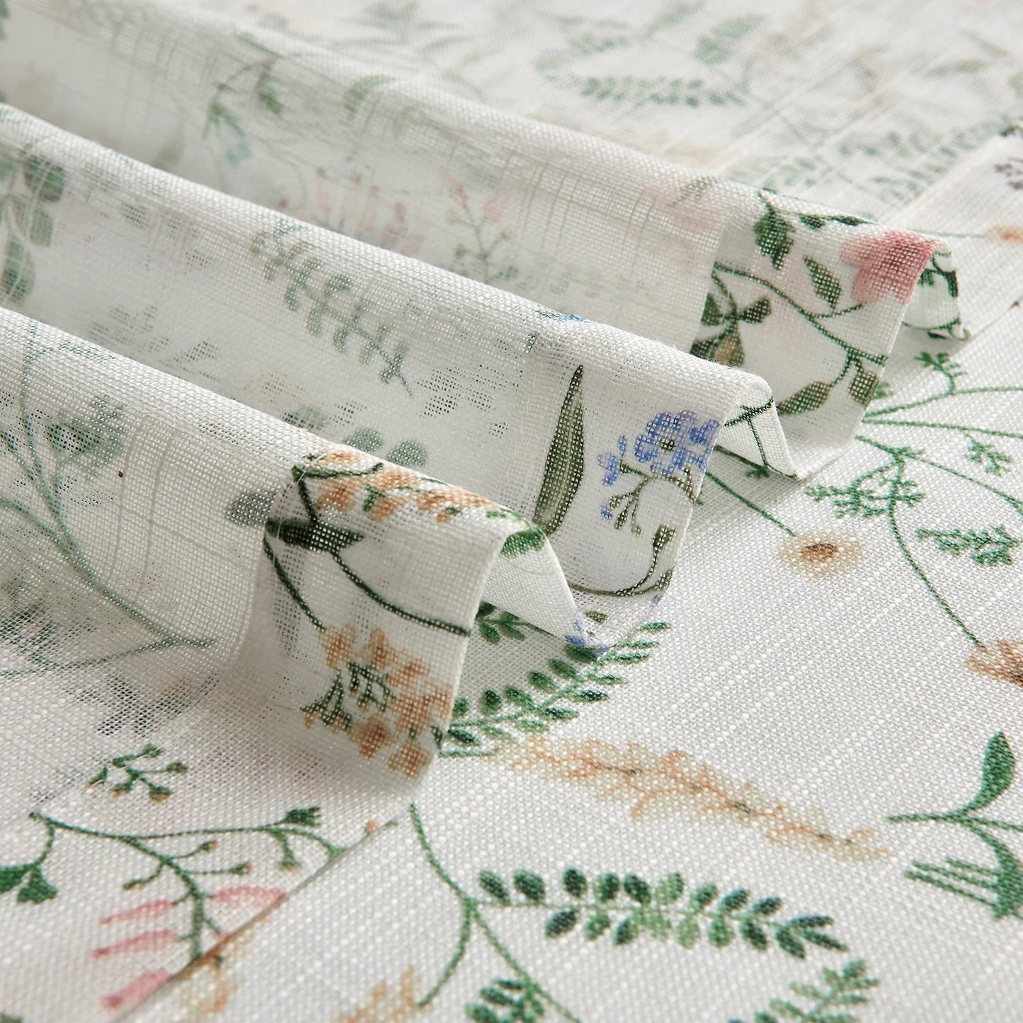 CURTAINKING Floral Curtains Farmhouse Green Curtain for Bedroom French Country Back Tab Drapes Plants Printed Light Filtering Window Treatment Curtains Set, 2 Panels