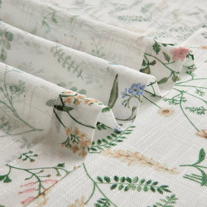 CURTAINKING Floral Curtains Farmhouse Green Curtain for Bedroom French Country Back Tab Drapes Plants Printed Light Filtering Window Treatment Curtains Set, 2 Panels