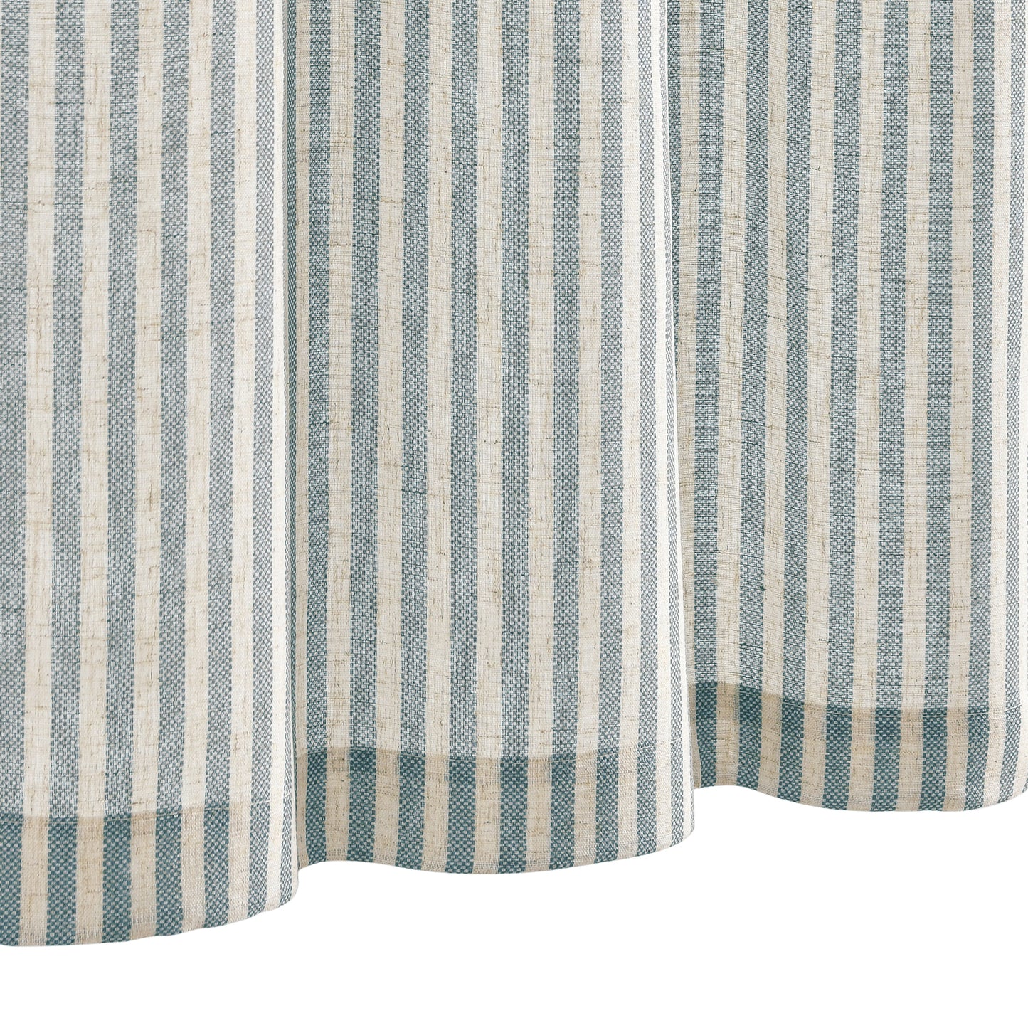 CURTAINKING Kitchen Valance Stripe Pattern Farmhouse Window Valance Linen Window Treatment for Bathroom Rod Pocket 1 Panel