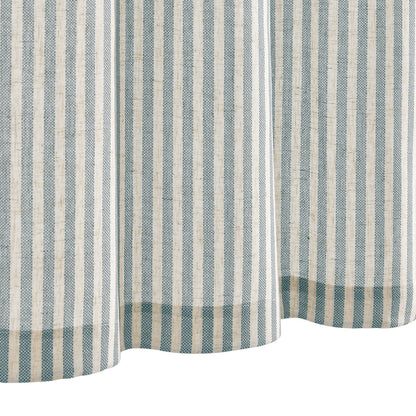 CURTAINKING Kitchen Valance Stripe Pattern Farmhouse Window Valance Linen Window Treatment for Bathroom Rod Pocket 1 Panel