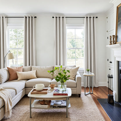 CURTAINKING Linen Texture Curtains Drapes Bedroom Living Room Thermal Insulated Window Treatment Grommet Top 2 Panels