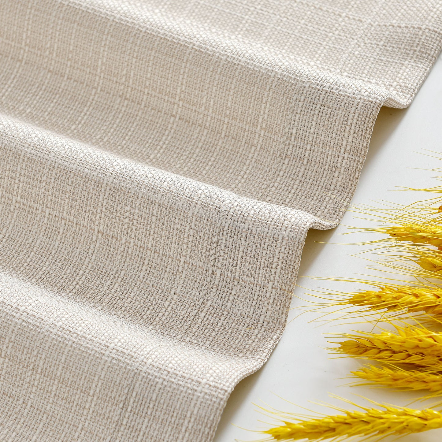 CURTAINKING Kitchen Curtains Linen Textured Cafe Curtains for Bathroom Farmhouse Light Filtering Tier Curtains Rod Pocket 2 Panels