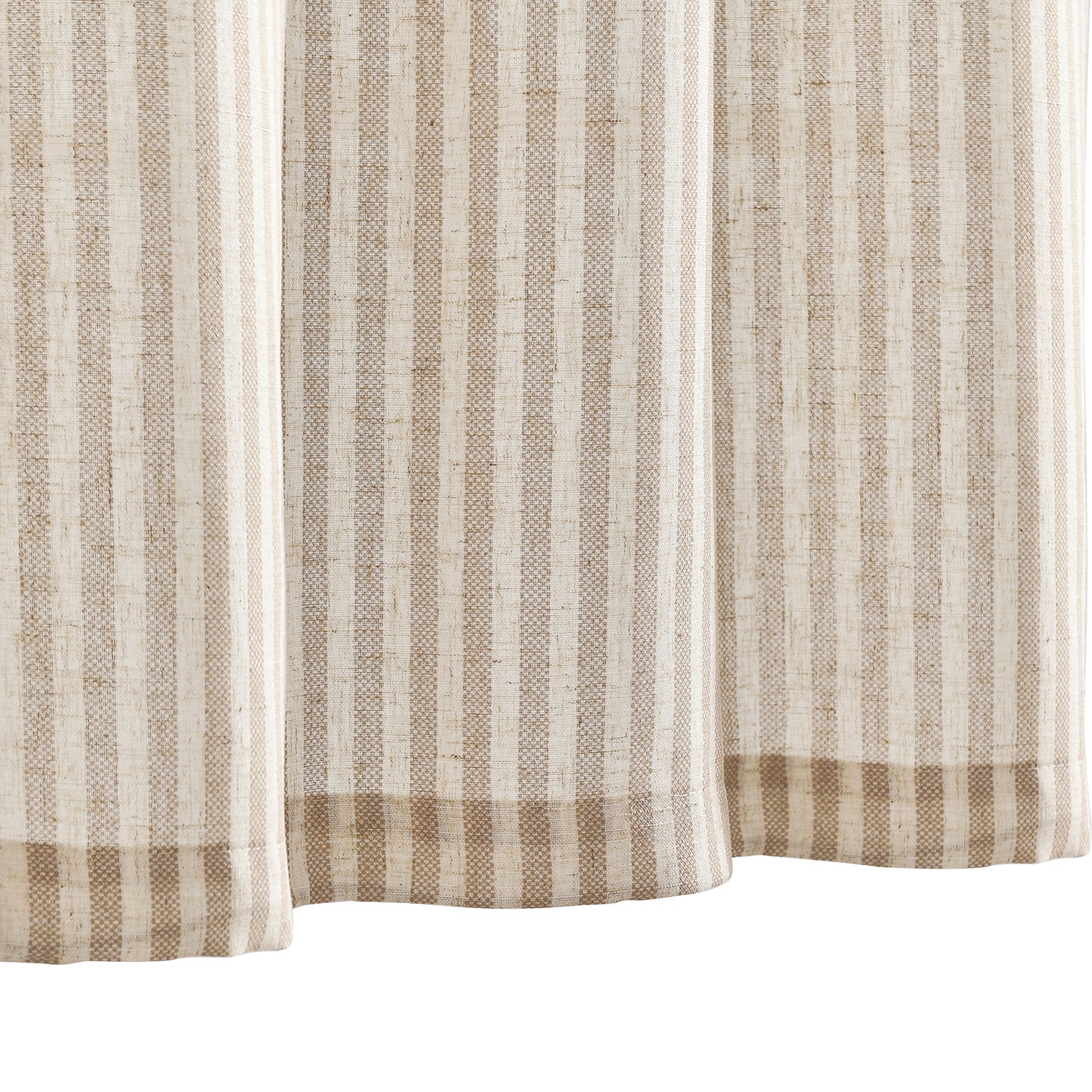 CURTAINKING Kitchen Valance Stripe Pattern Farmhouse Window Valance Linen Window Treatment for Bathroom Rod Pocket 1 Panel