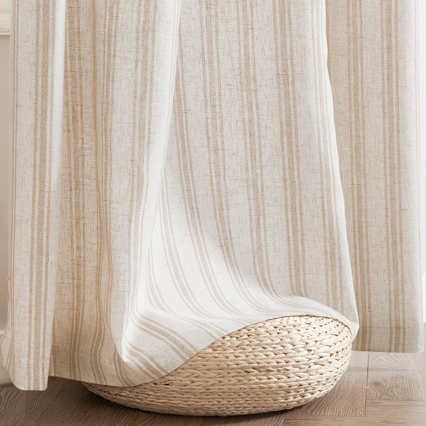 Curtainking Striped Curtains Linen Farmhouse Living Room Curtains Ticking Stripe Curtains Rustic Pinstripe Curtains Grommet 2 Panels