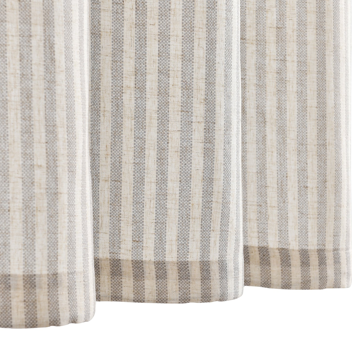 CURTAINKING Kitchen Valance Stripe Pattern Farmhouse Window Valance Linen Window Treatment for Bathroom Rod Pocket 1 Panel
