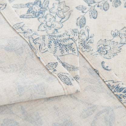 CURTAINKING Farmhouse Linen Valance Curtains for Kitchen Floral Rustic Rod Pocket Living Room Bedroom Small Window Valance 16 Inch