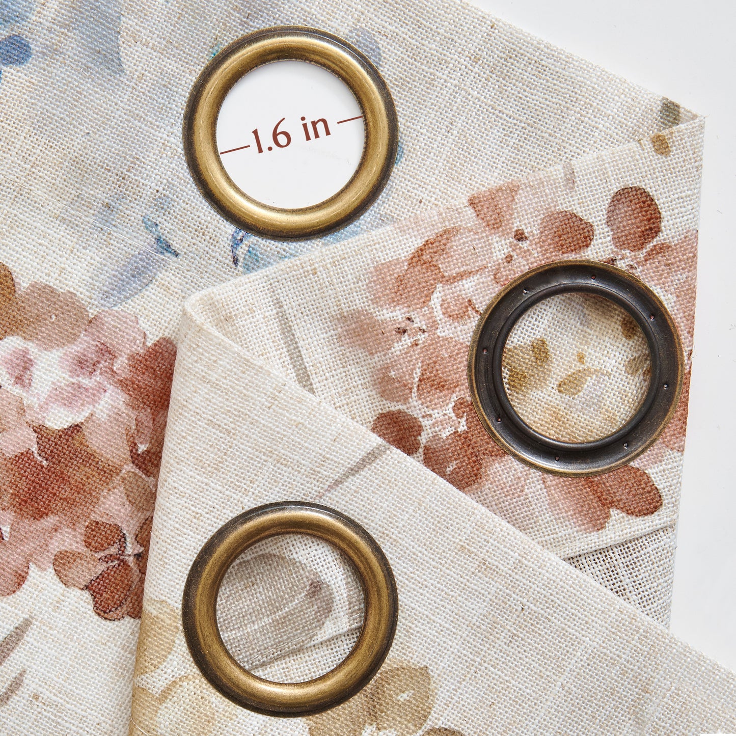 CURTAINKING Farmhouse Linen Curtains for Living Room Bedroom Floral Patterned Light Filtering Linen Blend Curtain Burlap Effect Drape Window Treatments 2 Panels