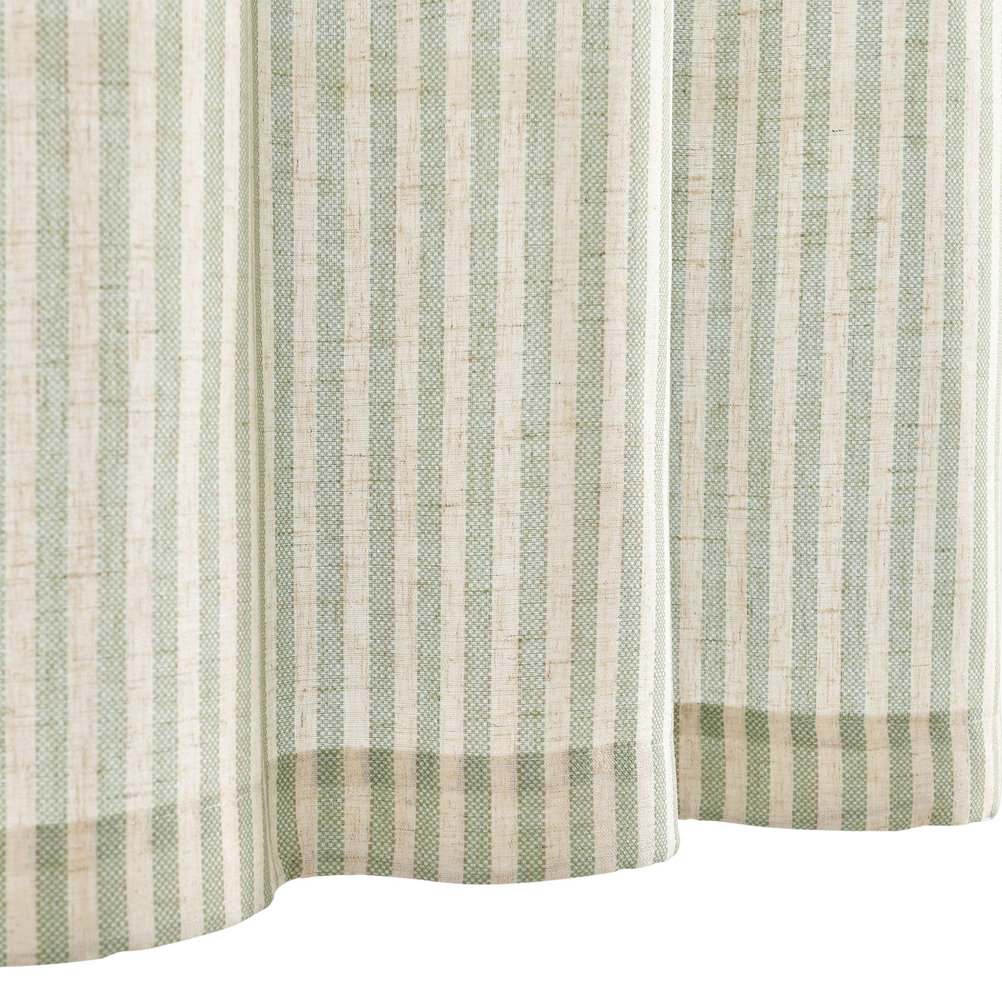 CURTAINKING Kitchen Valance Stripe Pattern Farmhouse Window Valance Linen Window Treatment for Bathroom Rod Pocket 1 Panel