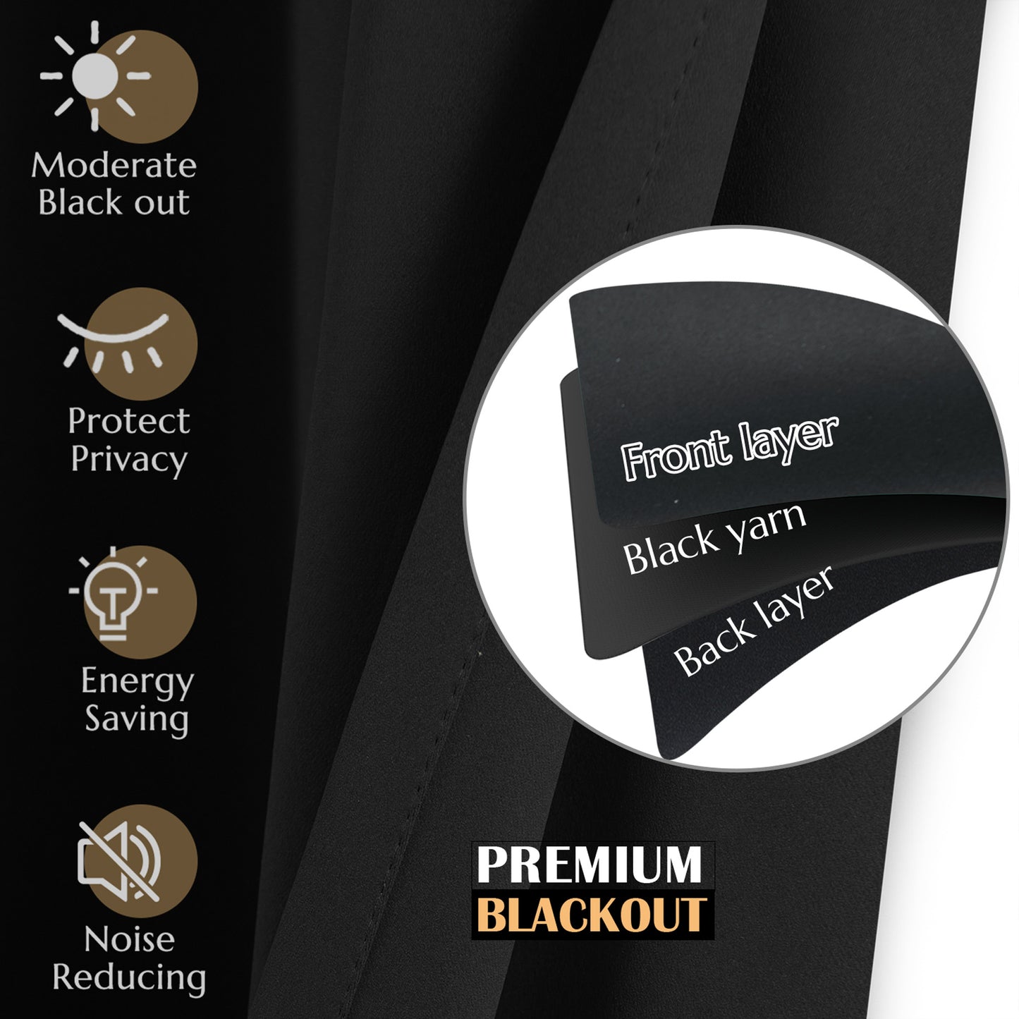 Curtainking Black out Curtain and Drapes Thermal Insulated Grommet Curtains for Living Room 2 Panels