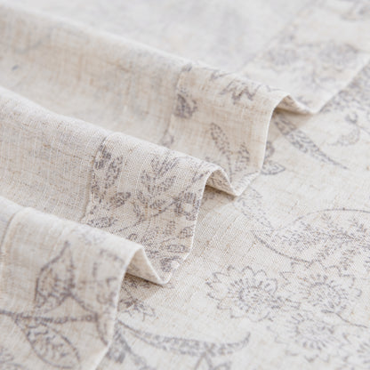 Curtainking Linen Kitchen Curtains Farmhouse Floral Print Rod Pocket Curtains Cafe Curtains Small Window Curtains 2 Panels