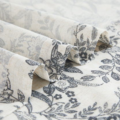 Curtainking Linen Kitchen Curtains Farmhouse Floral Print Rod Pocket Curtains Cafe Curtains Small Window Curtains 2 Panels