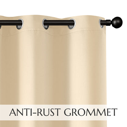 TOPICK Blackout Curtains Solid Grommet Drapes for Kitchen Bedroom Living Room 2 Panels