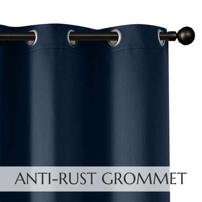 TOPICK Blackout Curtains Solid Grommet Drapes for Kitchen Bedroom Living Room 2 Panels
