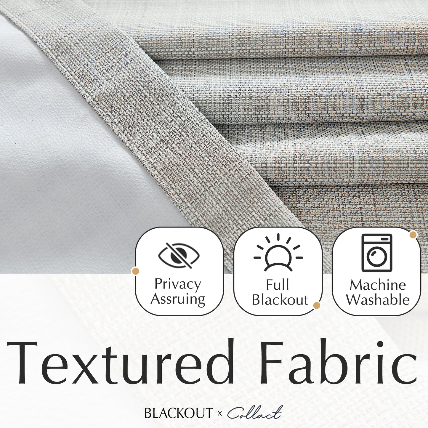 Curtainking Blackout Curtains Linen Textured Drapes for Bedroom Grommet 2 Panels