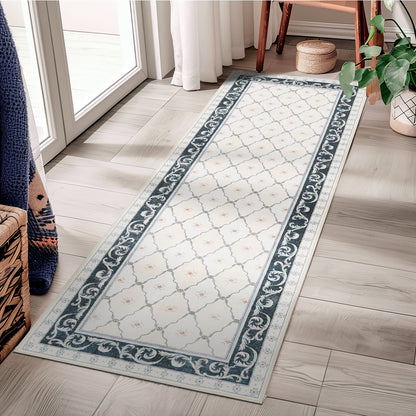RUGKING Area Rug Multi Color Vintage Doormat Kitchen Floor Cover Indoor Soft Floral Mat Retro Accent Rug Bathroom Living Room Bedroom Office
