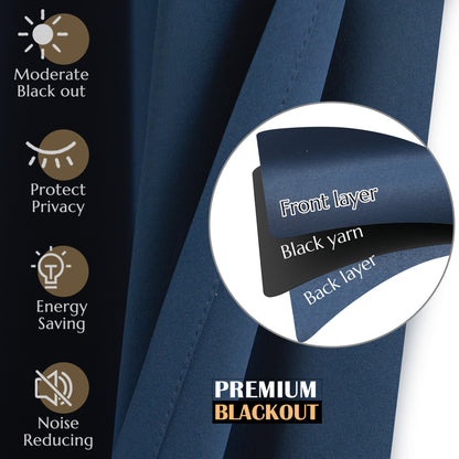 Curtainking Black out Curtain and Drapes Thermal Insulated Grommet Curtains for Living Room 2 Panels