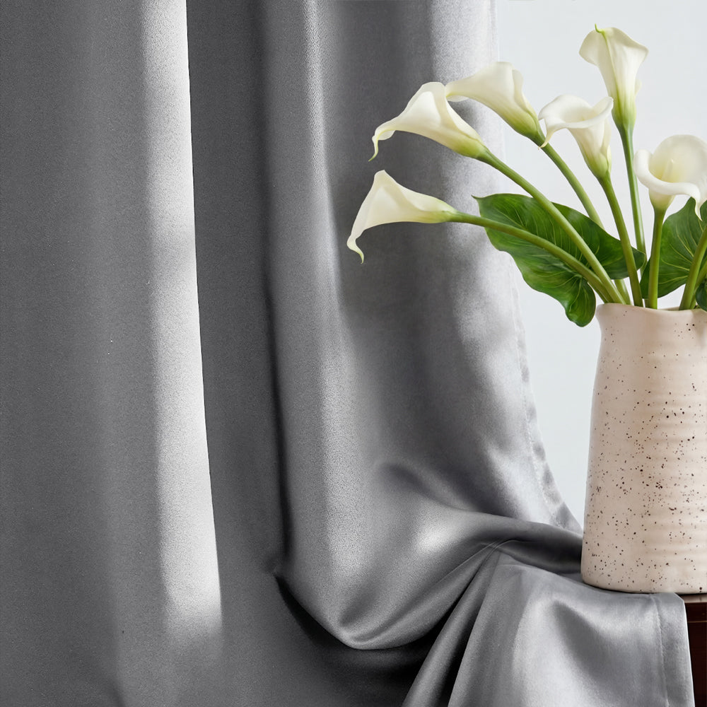 TOPICK Blackout Curtains Solid Grommet Drapes for Kitchen Bedroom Living Room 2 Panels