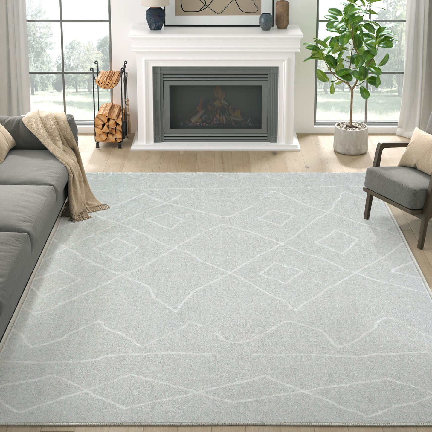 RUGKING Modern Area Rug Washable Rug Boho Carpet Non Slip Mat for Dinning Room Living Room Bedroom