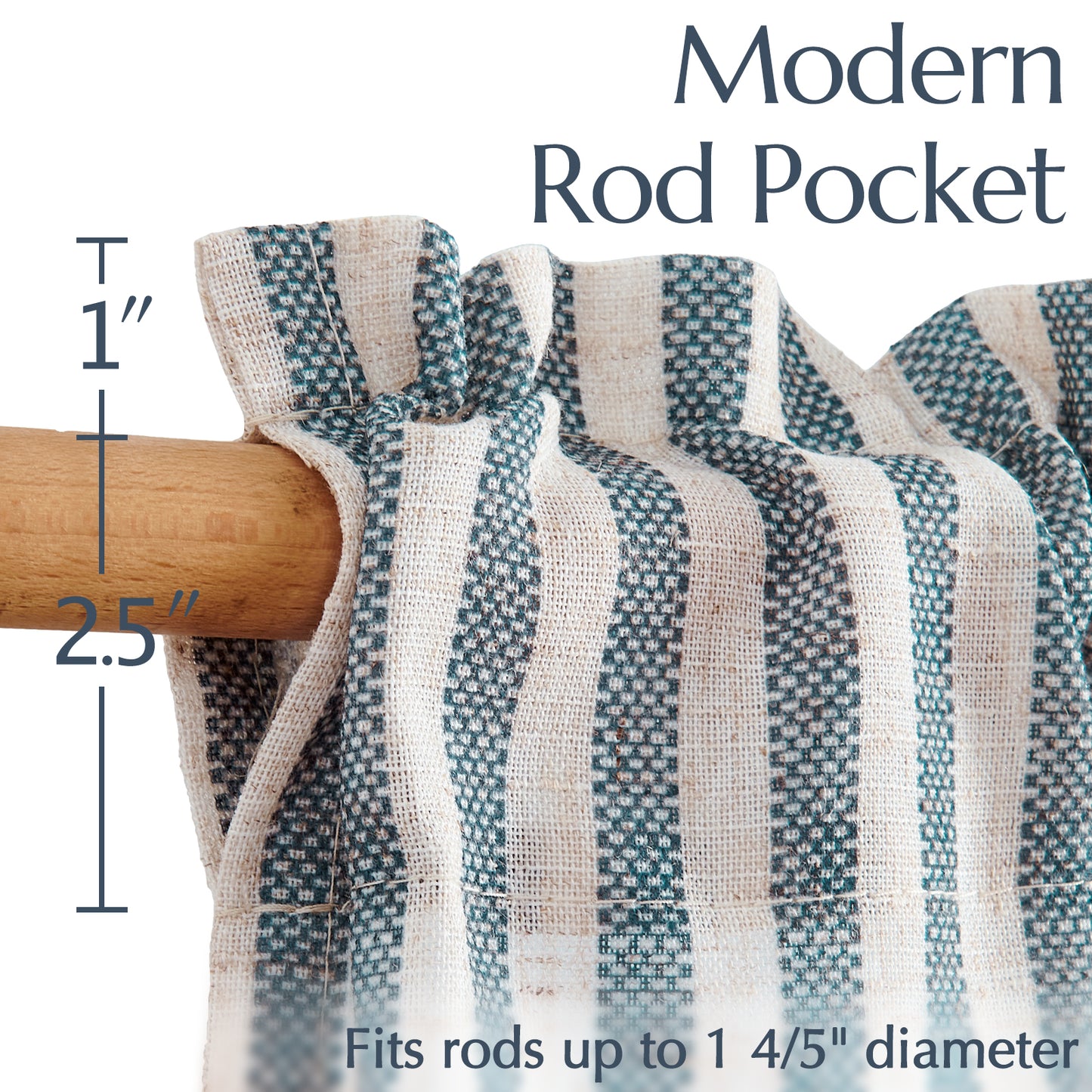 Curtainking Striped Kitchen Curtain Linen Cafe Curtains Semi-Sheer Rustic Farmhouse Tier Curtains Rod Pocket 2 Panels