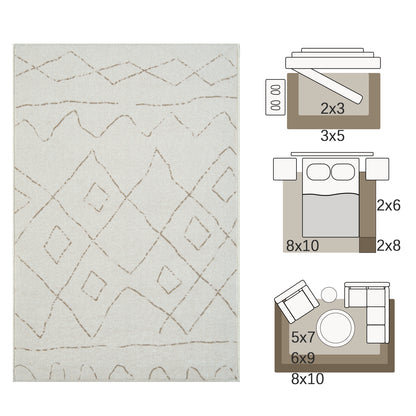RUGKING Modern Area Rug Washable Rug Boho Carpet Non Slip Mat for Dinning Room Living Room Bedroom