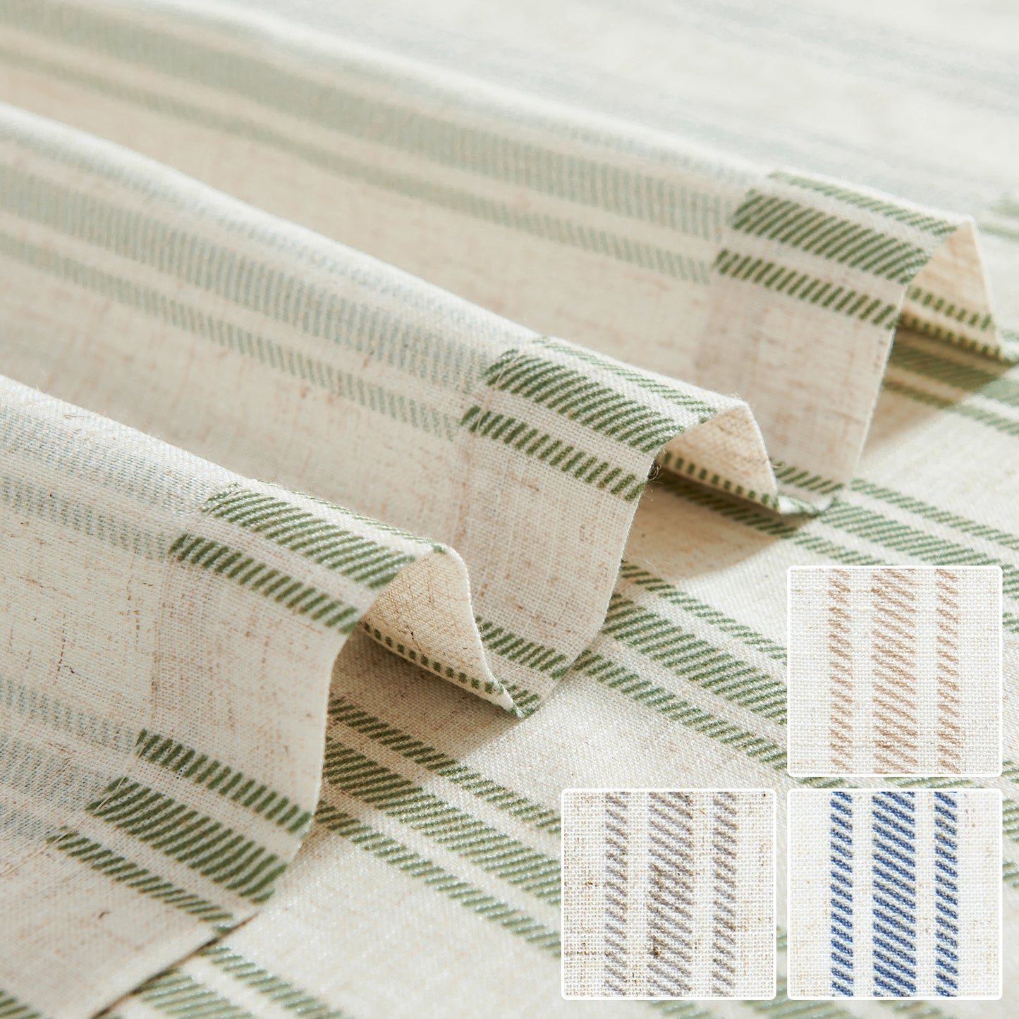 Curtainking Striped Curtains Linen Farmhouse Living Room Curtains Ticking Stripe Curtains Rustic Pinstripe Curtains Grommet 2 Panels
