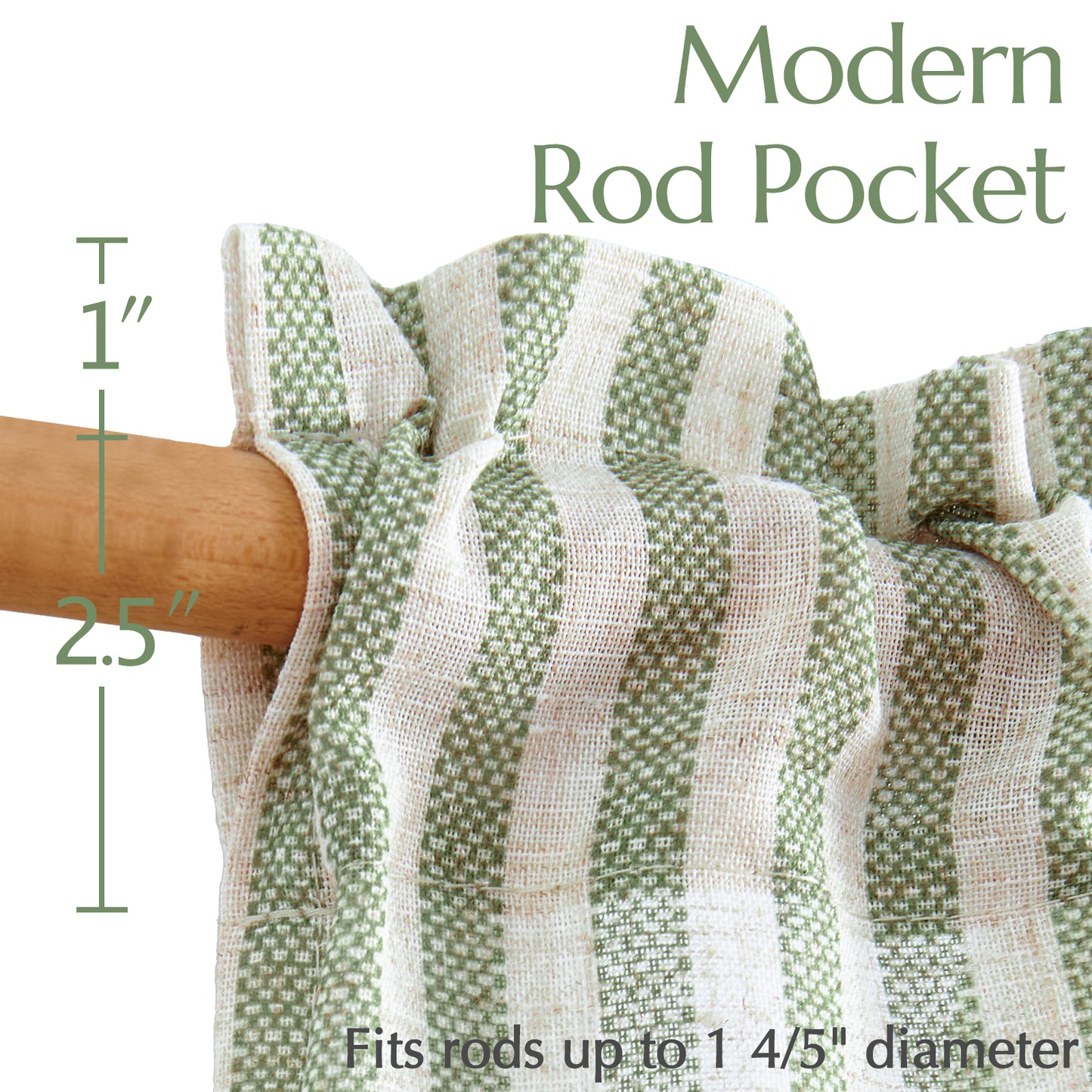 Curtainking Striped Kitchen Curtain Linen Cafe Curtains Semi-Sheer Rustic Farmhouse Tier Curtains Rod Pocket 2 Panels