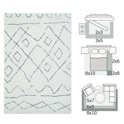 RUGKING Modern Area Rug Washable Rug Boho Carpet Non Slip Mat for Dinning Room Living Room Bedroom