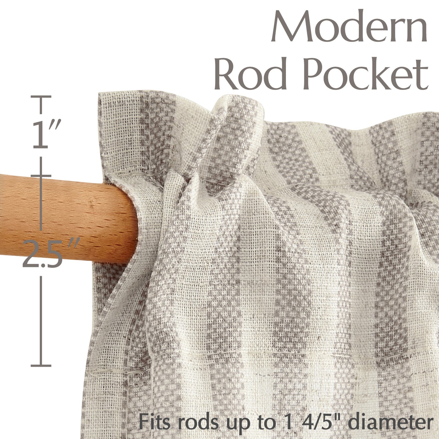 Curtainking Striped Kitchen Curtain Linen Cafe Curtains Semi-Sheer Rustic Farmhouse Tier Curtains Rod Pocket 2 Panels