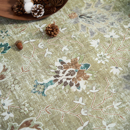 RUGKING Living Room Rug Floral Printed Taupe Indoor Accent Mat with Non-slip backing Retro Persian Rugs for Bedroom Dining Room