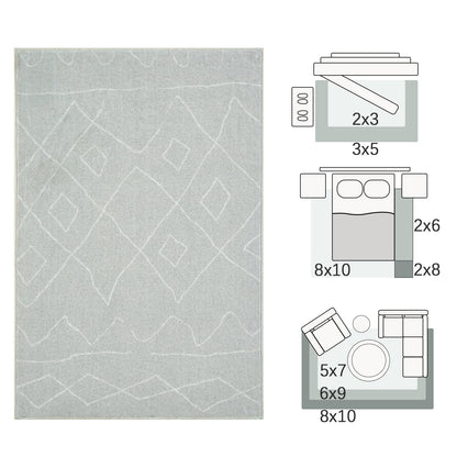 RUGKING Modern Area Rug Washable Rug Boho Carpet Non Slip Mat for Dinning Room Living Room Bedroom