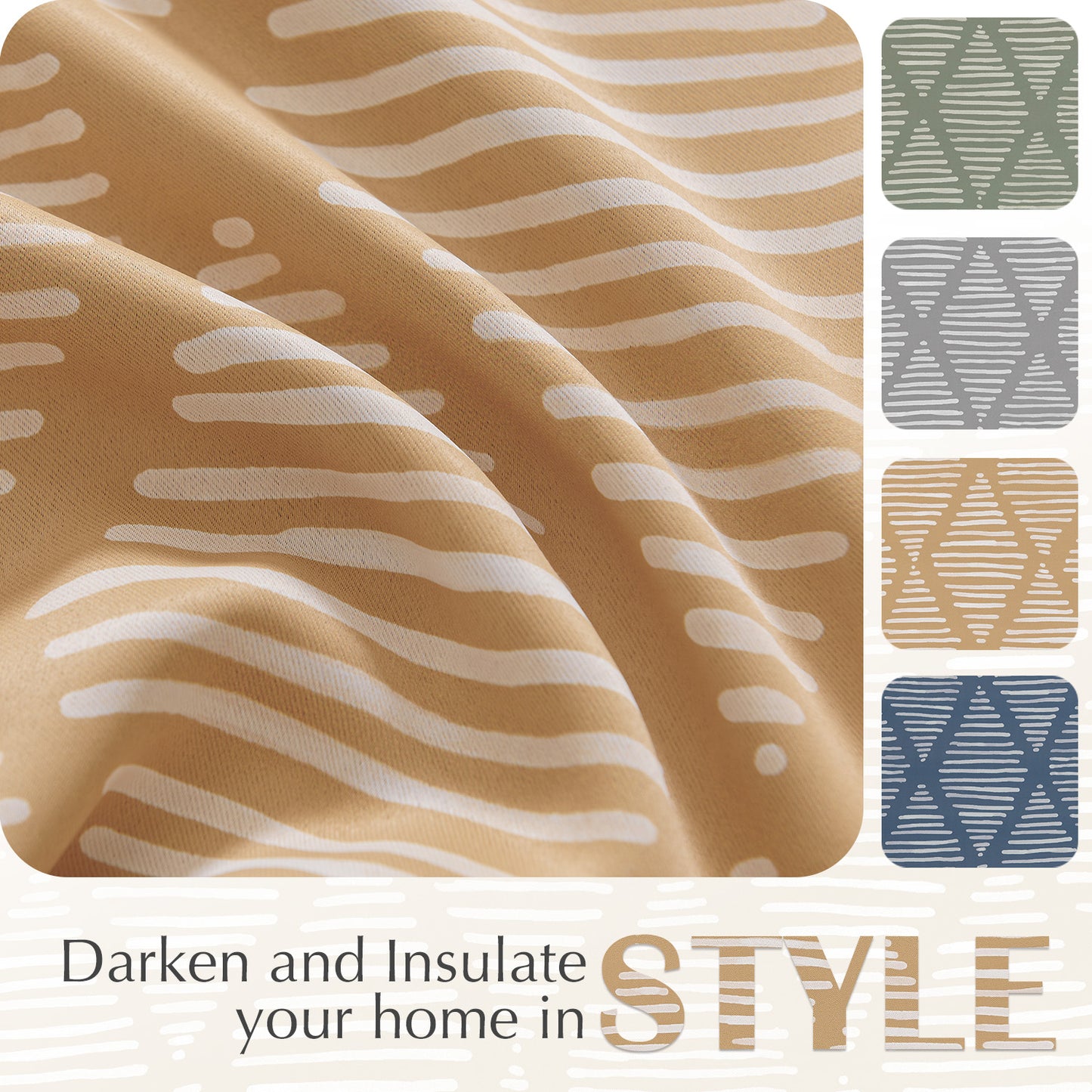 Curtainking Blackout Curtains Set of 2 with Grommet Thermal Insulation, Ideal for Living Room Bedroom Windows