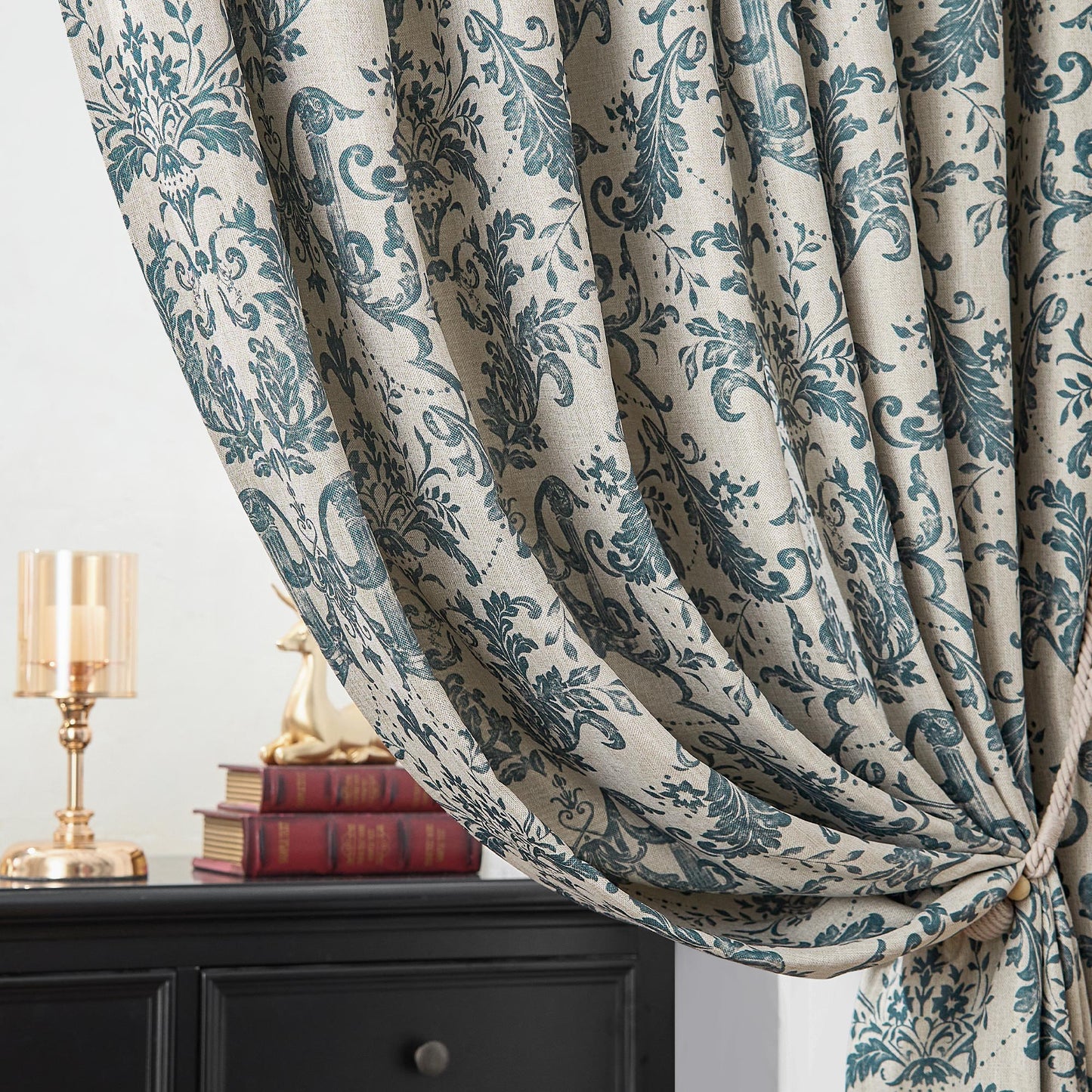 Curtainking Blackout Curtains for Bedroom Thermal Curtains Floral Patterned Living Room Vintage Country Curtain