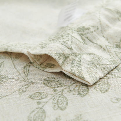 CURTAINKING Farmhouse Linen Valance Curtains for Kitchen Floral Rustic Rod Pocket Living Room Bedroom Small Window Valance 16 Inch