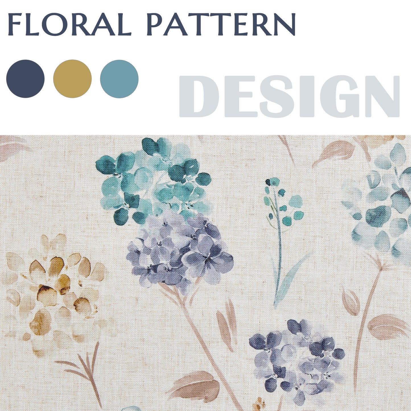 CURTAINKING Farmhouse Linen Curtains for Living Room Bedroom Floral Patterned Light Filtering Linen Blend Curtain Burlap Effect Drape Window Treatments 2 Panels