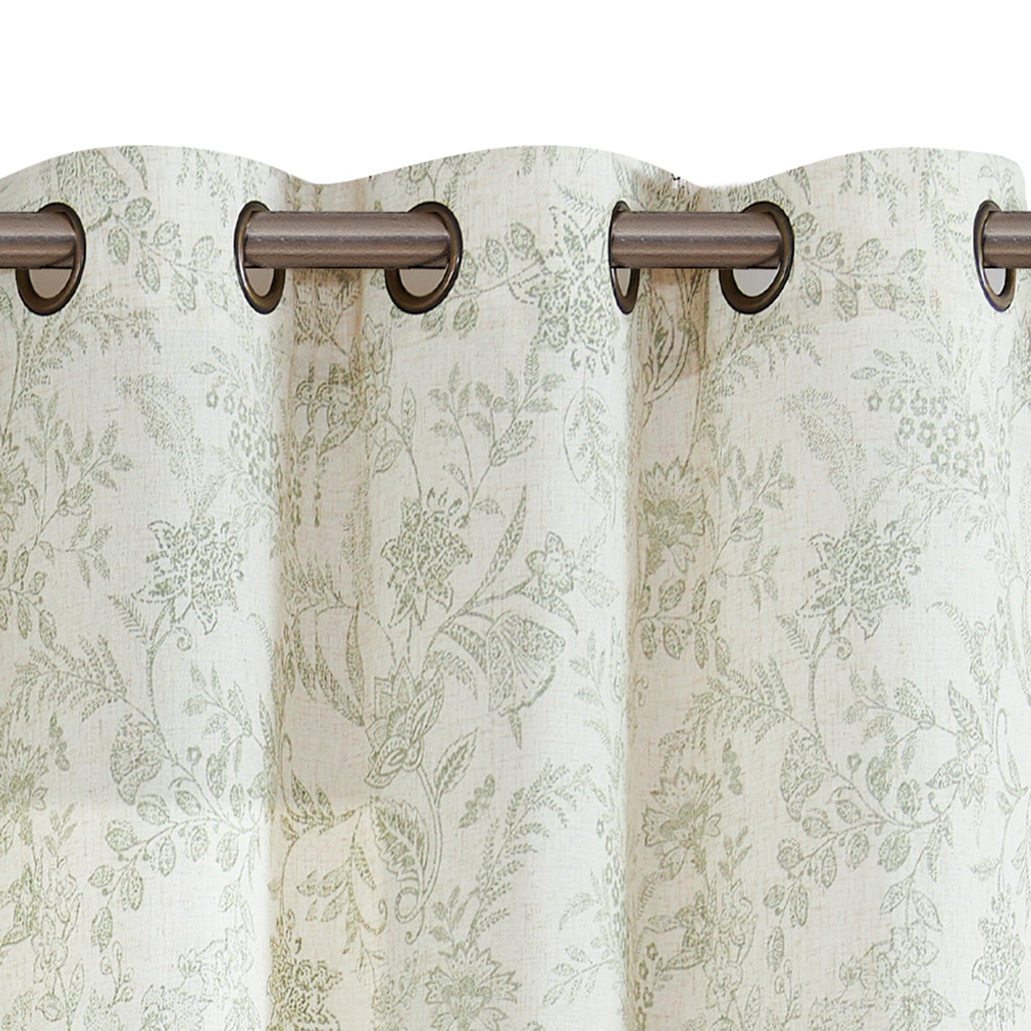 Curtainking Floral Curtains Linen Farmhouse Curtains for Living Room Country Curtains Grommet Top Semi Sheer Curtains Light Filtering 2 Panels