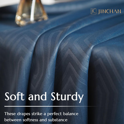 Curtainking Living Room Curtains Embossed Textured Fingerprint Pattern Room Darkening Curtains for Bedroom 2 Panels