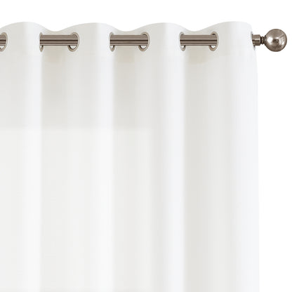 2 Pack Linen Textured Curtains Bedroom Living Room Window Curtain Set Light Filtering Drapes Grommet Top 2 Panels