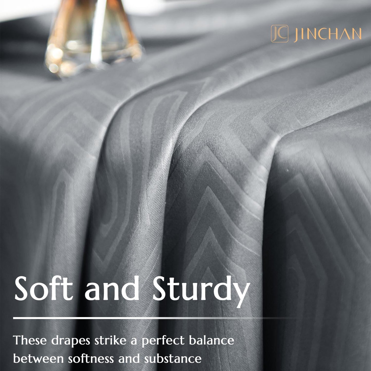 Curtainking Living Room Curtains Embossed Textured Fingerprint Pattern Room Darkening Curtains for Bedroom 2 Panels