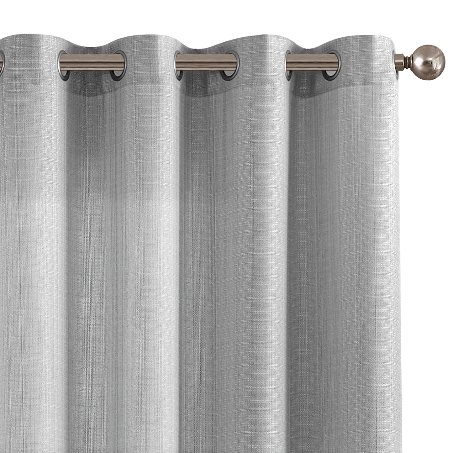 2 Pack Linen Textured Curtains Bedroom Living Room Window Curtain Set Light Filtering Drapes Grommet Top 2 Panels