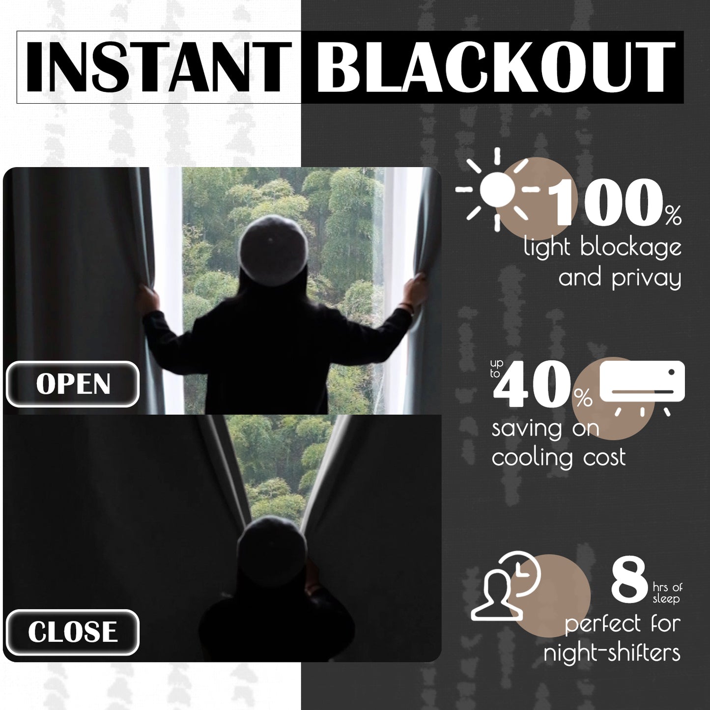 Curtainking Blackout Curtains for Livingroom Bedroom Farmhouse Boho Curtains Geometric Striped Grommet Room Darkening Thermal Insulated Window Drapes 2 Panels