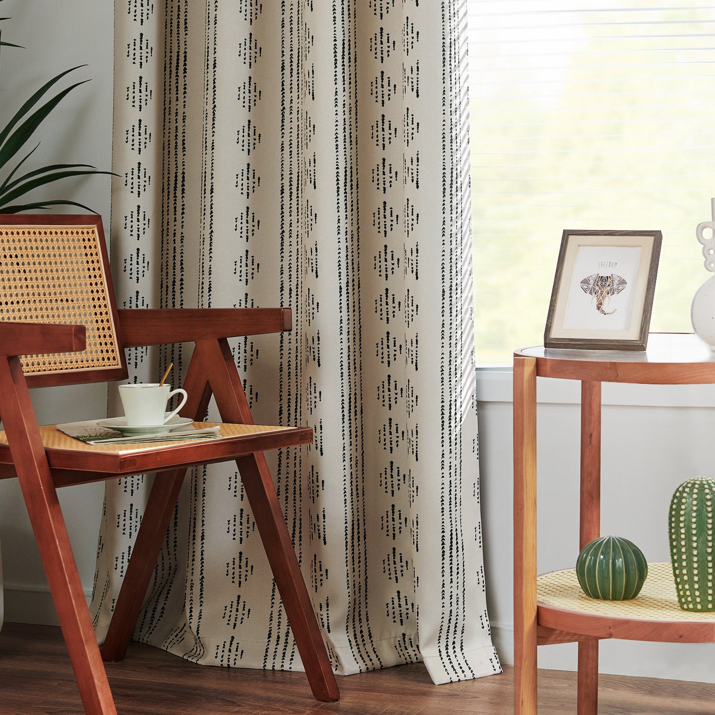 Curtainking Blackout Curtains for Livingroom Bedroom Farmhouse Boho Curtains Geometric Striped Grommet Room Darkening Thermal Insulated Window Drapes 2 Panels