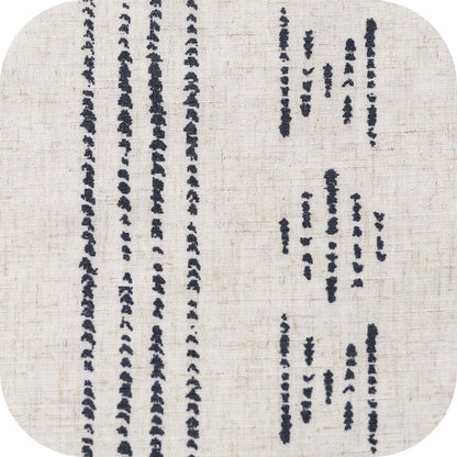 TOPICK Boho Linen Kitchen Curtains ,  Striped Farmhouse Cafe Curtains, Light Filtering Rod Pocket Small Curtains for Kitchen (Set of 2)