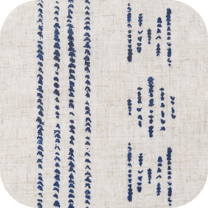TOPICK Boho Linen Kitchen Curtains ,  Striped Farmhouse Cafe Curtains, Light Filtering Rod Pocket Small Curtains for Kitchen (Set of 2)