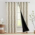 Curtainking 100% Blackout Curtains Damask Medallion Window Curtains for Bedroom Grommet Thermal Insulated Drapes for Living Room Vintage Luxury Window Treatments Set 2 Panels